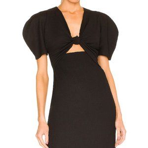 NEW REVOLVE Normandie Dress in Black ASTR the Label Cut Out Bow Front MIDI Slit